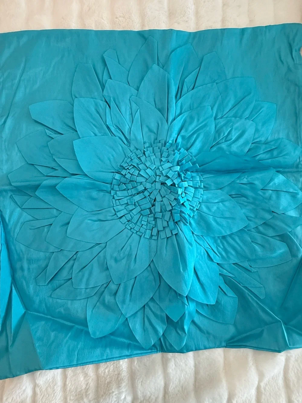 Amazon Teal Floral Accent Pillow